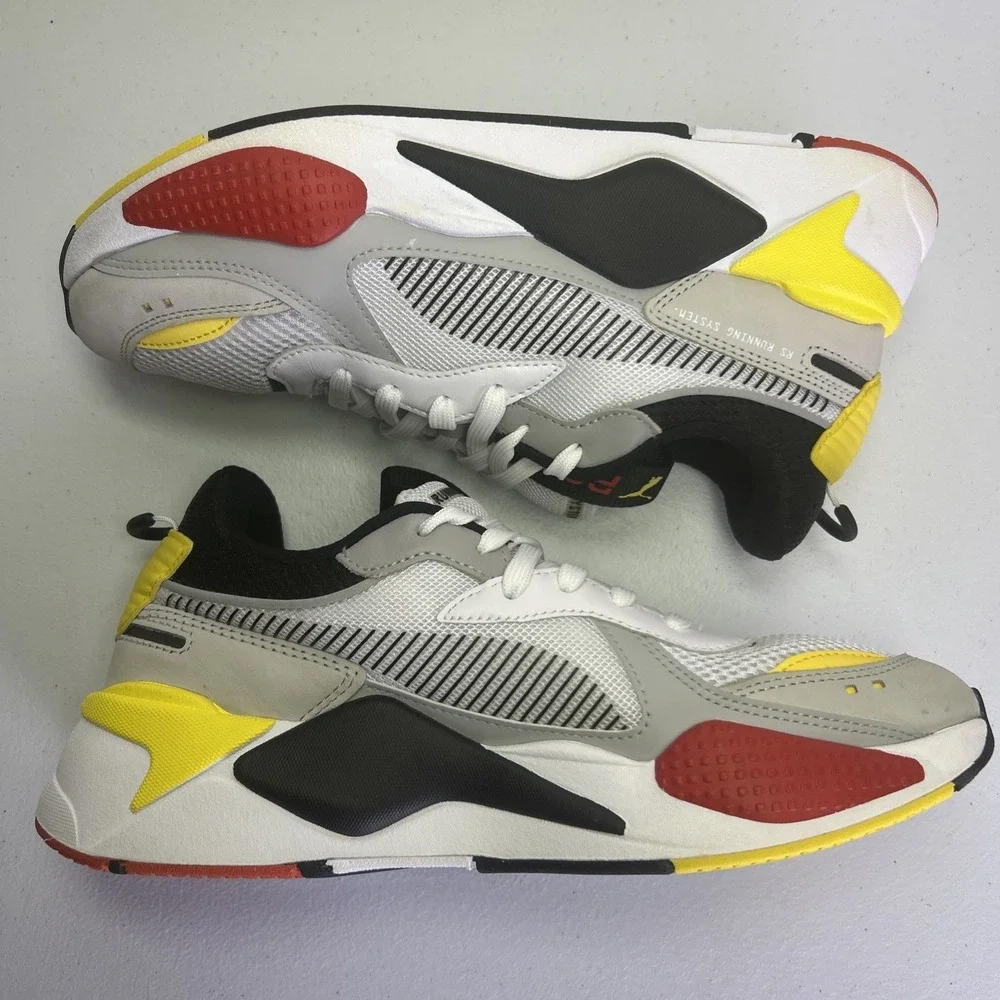 Puma RS-X Toys Sneakers  White Cyber Yellow Black Red 369449-15 Men's 10.5 US